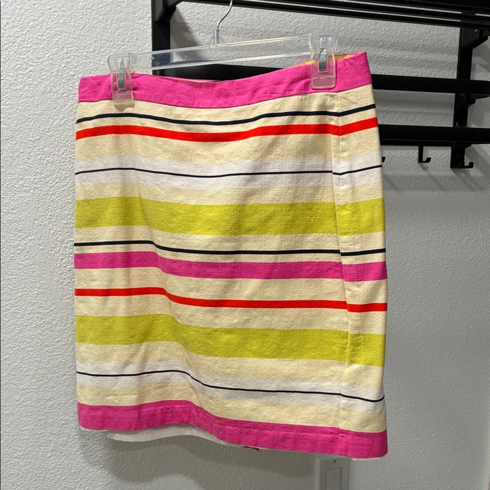 Banana Republic Striped Pencil Skirt in Pink, Yellow & Cream